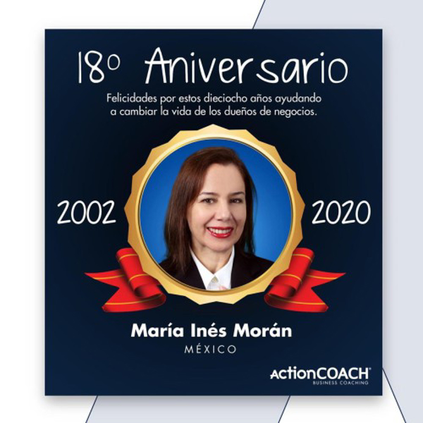 En ActionCOACH celebramos junto a nuestra master franchise, María Inés Morán, por sus 18 años en la franquicia