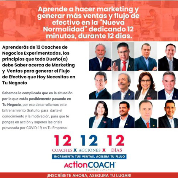 12 coaches de ActionCOACH Iberoamérica se unieron para instruir sobre 12 estrategias de negocios