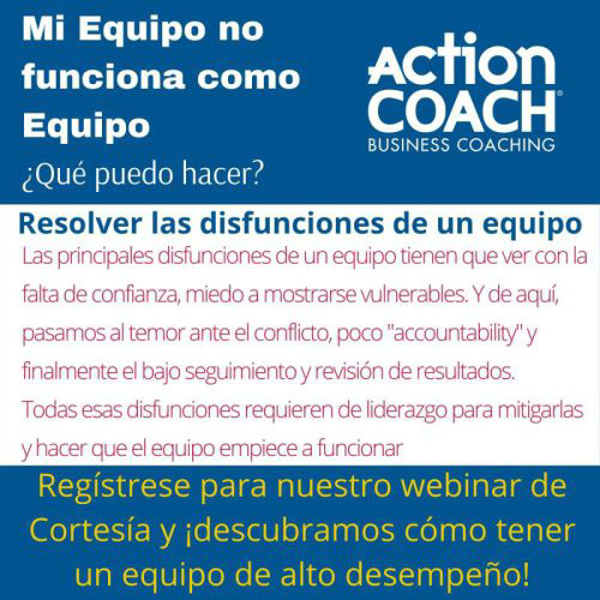 ActionCOACH Iberoamérica te enseña a detectar y corregir las 5 disfunciones de un equipo de trabajo