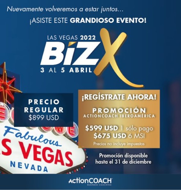 ActionCOACH ya activó su cuenta regresiva para celebrar su 5ta edición del BizX 2022 en Las Vegas