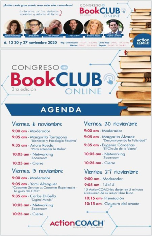 Esta semana arranca el III Congreso BookCLUB Online de ActionCOACH Iberoamérica