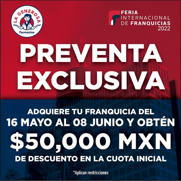 ¿Quieres tener tu propia franquicia Farmacias La Generosa®?