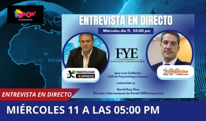 Jose Luis Calderón invita a su programa de televisión FYE al director internacional de Portal100Franquicias David Ruiz Rico.