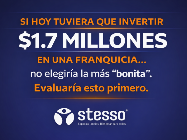 Si hoy tuviera que invertir $1.7 millones en una franquicia, no elegiría la más “bonita”. Evaluaría esto primero: STESSO
