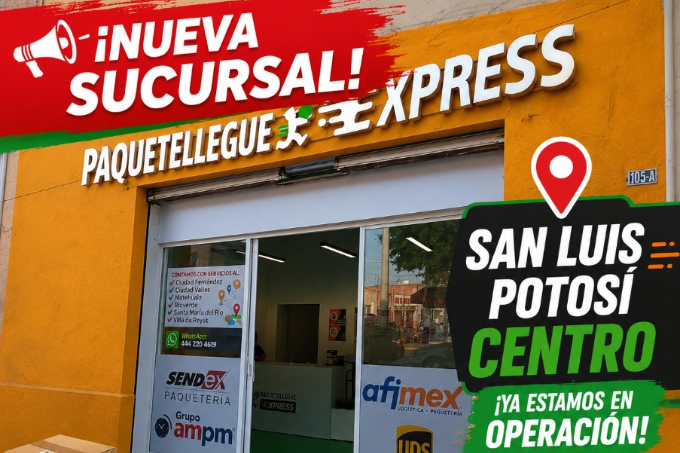La franquicia Paquetellegue Express sigue creciendo, nueva apertura en San Luis Potosí Centro.