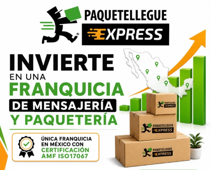 Invierte en una franquicia de mensajería y paquetería con visión de crecimiento. Paquetellegue Express.