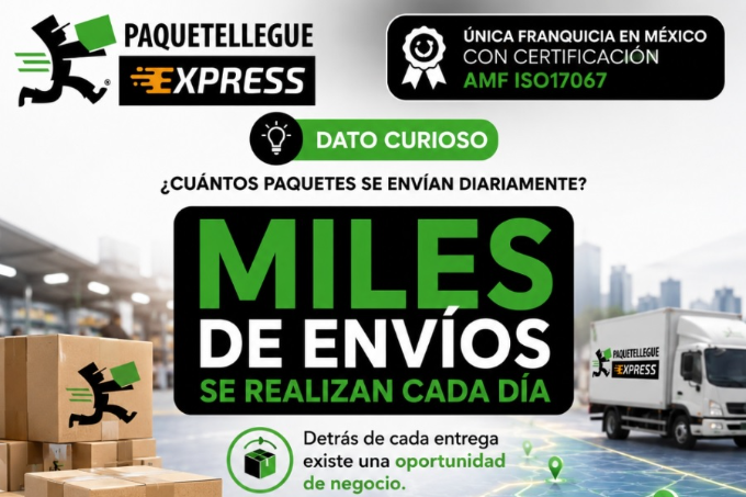 ¿Cuántos paquetes se envían diariamente? Franquicia Paquetellegue Express.