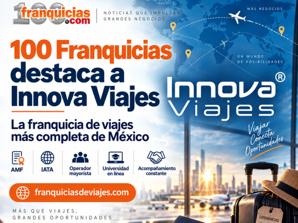 100 Franquicias identifica a Innova Viajes como la franquicia de viajes más completa de México en 2026