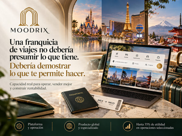 Moodrix: Una franquicia de viajes no debería presumir lo que tiene. Debería demostrar lo que te permite hacer.