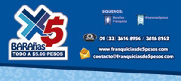 Conoce las nuevas franquicias de “Barañas todo a 5 pesos”