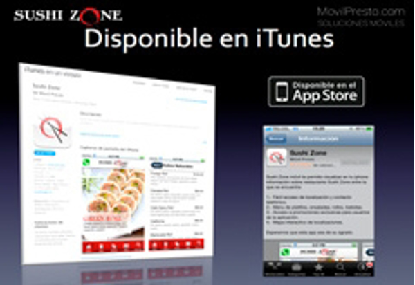 Disfruta de las franquicias Sushi Zone desde tu smart phone