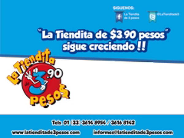 La franquicia "La Tiendita de $3.90" se extienden en el estado de Tlaxcala