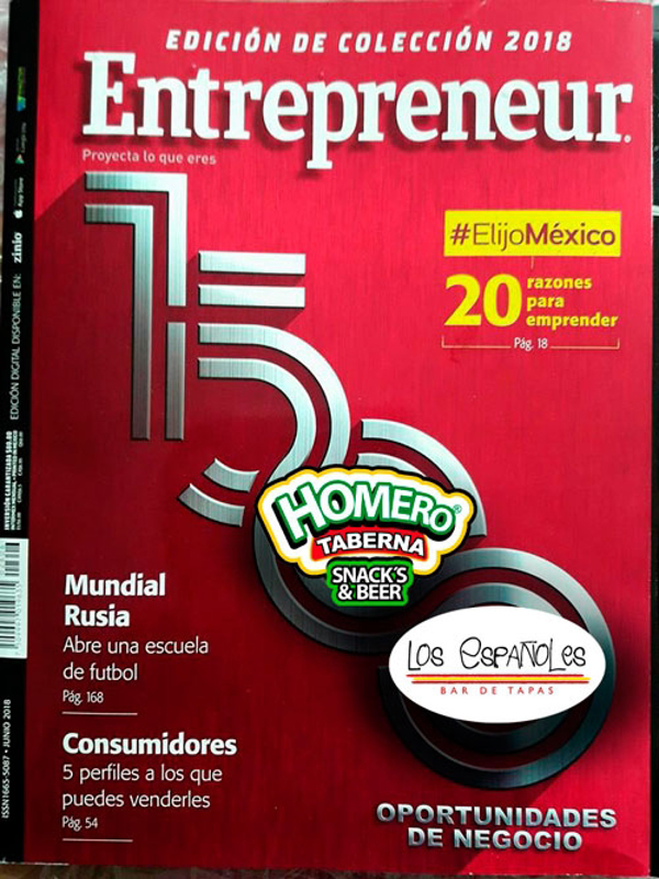 Homero Taberna elegida por Entrepreneur como una de las mejores franquicias para invertir