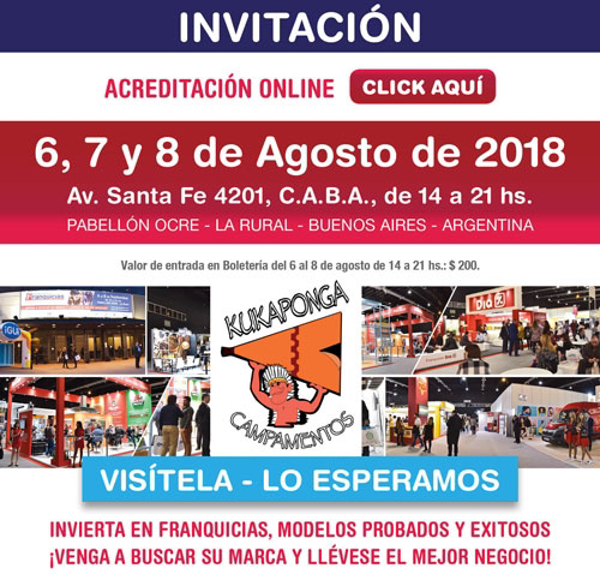 Campamentos Kukaponga estará presente en la Exposición Internacional de Franquicias de Argentina