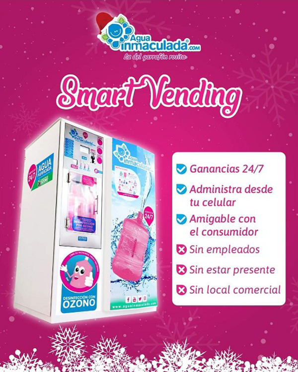 Aumenta tus ingresos con una franquicia SmartVending de Agua Inmacualda.